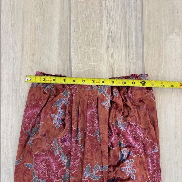 Free People Poets Velvet Sarong Skirt, Size XS, in a Rust Combo, boho - Picture 7 of 9